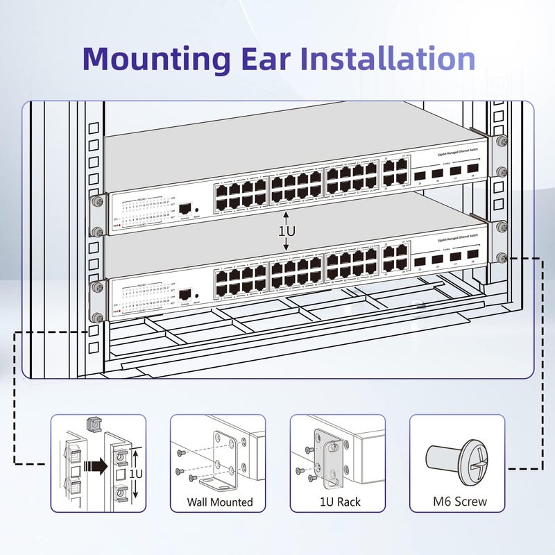 PhyinLan Rack Mount Kit 17.3'' Rack Ears for HP ProCurve/Aruba/OfficeConnect/HPE HP-4S (5064-2085) (5069-6535) - Image 3